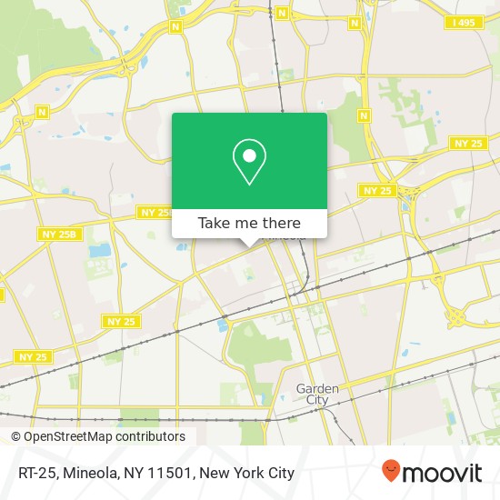 Mapa de RT-25, Mineola, NY 11501