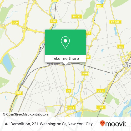 Mapa de AJ Demolition, 221 Washington St