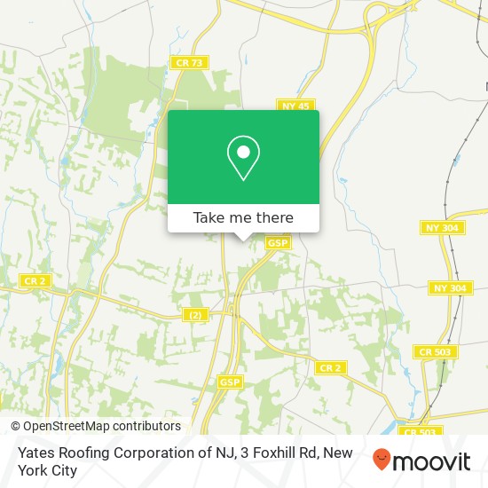 Mapa de Yates Roofing Corporation of NJ, 3 Foxhill Rd