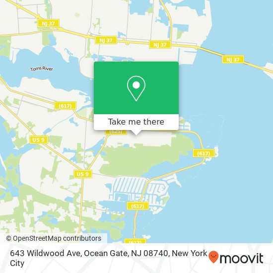 Mapa de 643 Wildwood Ave, Ocean Gate, NJ 08740