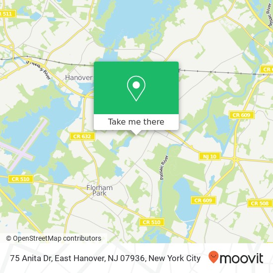 75 Anita Dr, East Hanover, NJ 07936 map