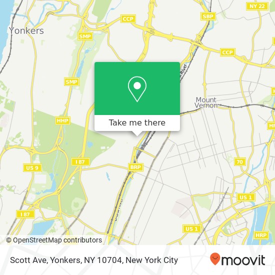 Mapa de Scott Ave, Yonkers, NY 10704