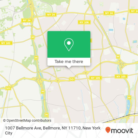Mapa de 1007 Bellmore Ave, Bellmore, NY 11710