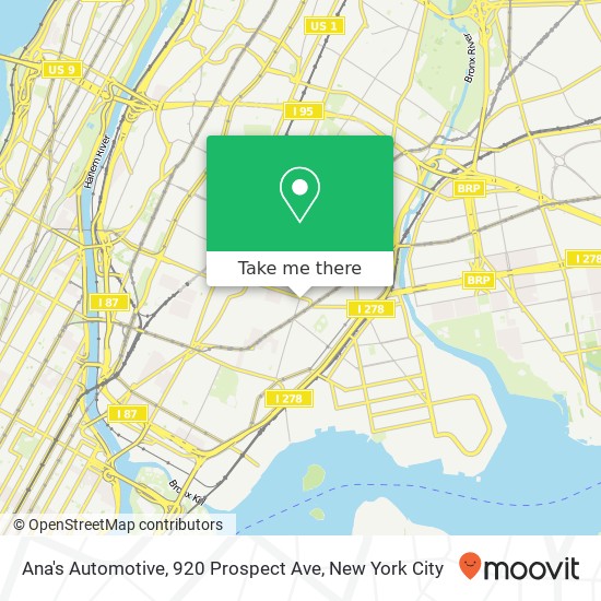 Mapa de Ana's Automotive, 920 Prospect Ave