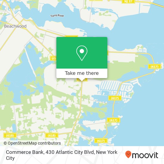 Mapa de Commerce Bank, 430 Atlantic City Blvd