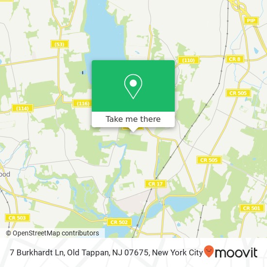 Mapa de 7 Burkhardt Ln, Old Tappan, NJ 07675
