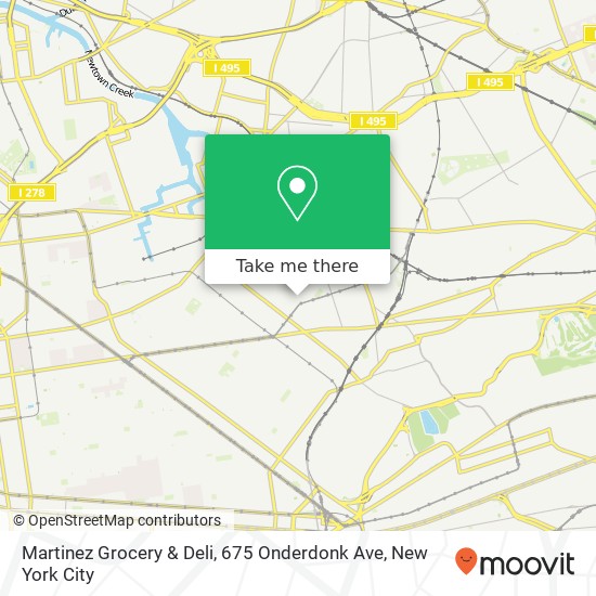 Mapa de Martinez Grocery & Deli, 675 Onderdonk Ave