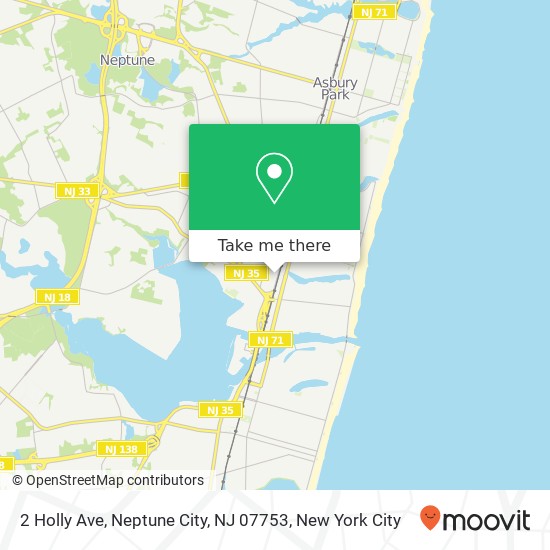 Mapa de 2 Holly Ave, Neptune City, NJ 07753