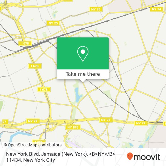 Mapa de New York Blvd, Jamaica (New York), <B>NY< / B> 11434