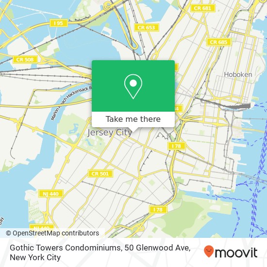 Mapa de Gothic Towers Condominiums, 50 Glenwood Ave