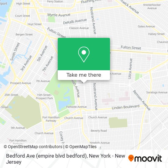 Bedford Ave (empire blvd bedford) map