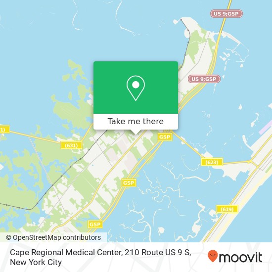 Mapa de Cape Regional Medical Center, 210 Route US 9 S