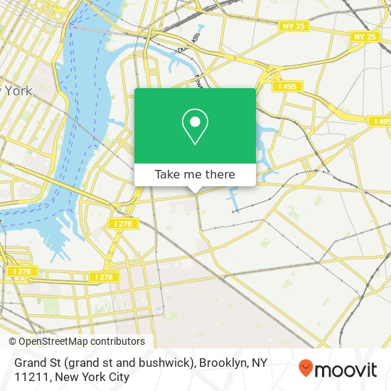 Grand St (grand st and bushwick), Brooklyn, NY 11211 map
