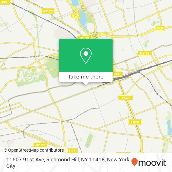 Mapa de 11607 91st Ave, Richmond Hill, NY 11418