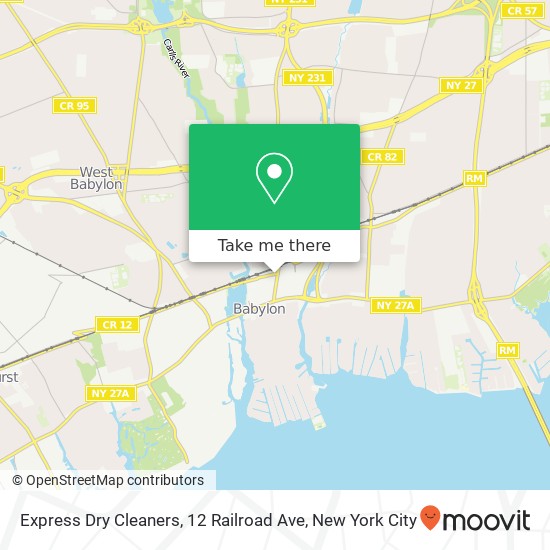 Mapa de Express Dry Cleaners, 12 Railroad Ave