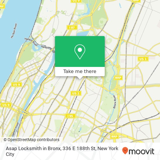 Mapa de Asap Locksmith in Bronx, 336 E 188th St