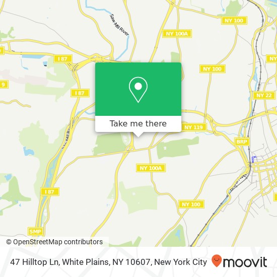 Mapa de 47 Hilltop Ln, White Plains, NY 10607