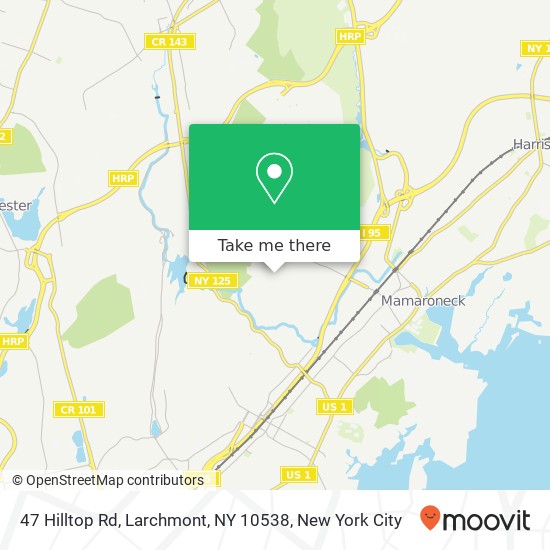 Mapa de 47 Hilltop Rd, Larchmont, NY 10538