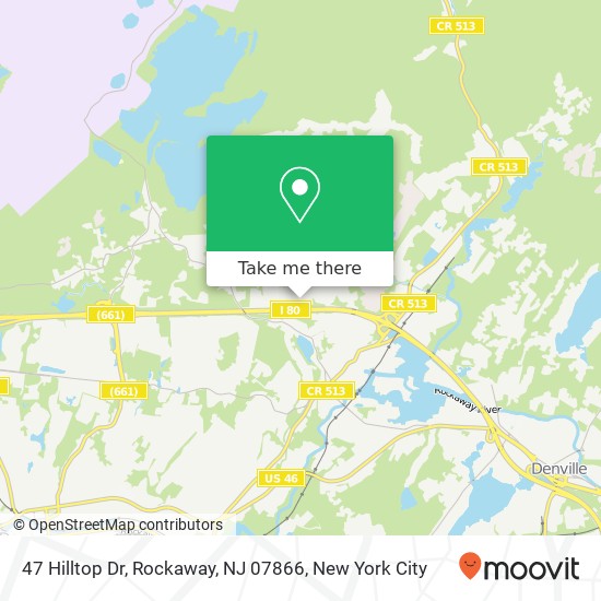 Mapa de 47 Hilltop Dr, Rockaway, NJ 07866