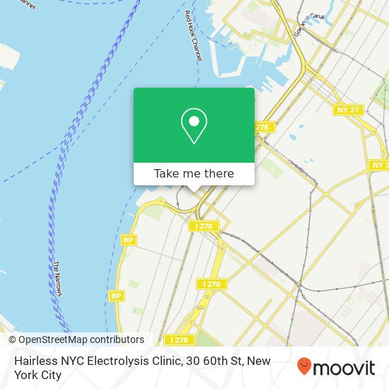 Hairless NYC Electrolysis Clinic, 30 60th St map