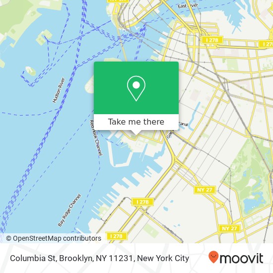 Mapa de Columbia St, Brooklyn, NY 11231