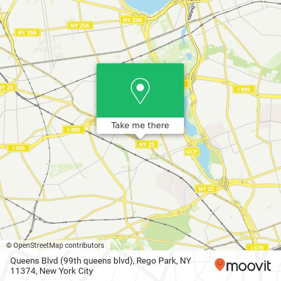 Mapa de Queens Blvd (99th queens blvd), Rego Park, NY 11374