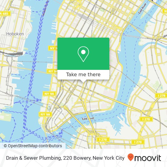 Drain & Sewer Plumbing, 220 Bowery map