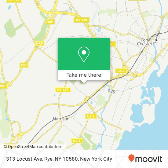Mapa de 313 Locust Ave, Rye, NY 10580