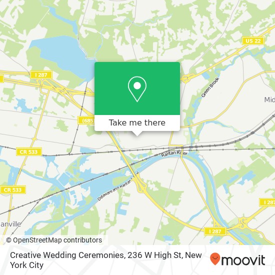 Mapa de Creative Wedding Ceremonies, 236 W High St