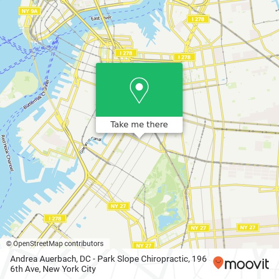 Mapa de Andrea Auerbach, DC - Park Slope Chiropractic, 196 6th Ave