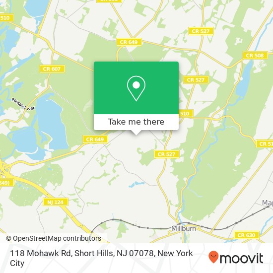 118 Mohawk Rd, Short Hills, NJ 07078 map