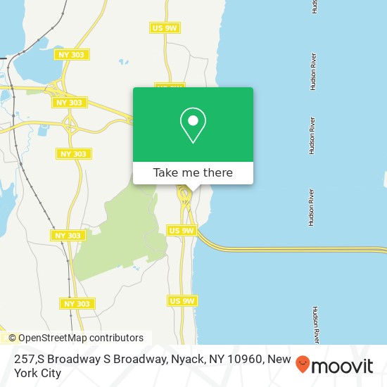 Mapa de 257,S Broadway S Broadway, Nyack, NY 10960