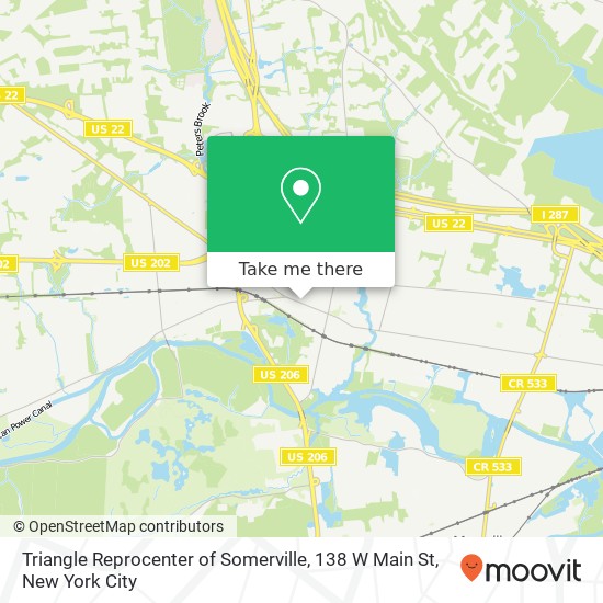 Mapa de Triangle Reprocenter of Somerville, 138 W Main St