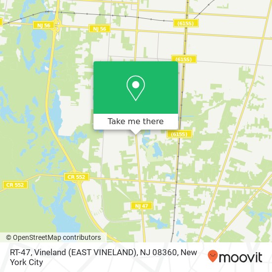 RT-47, Vineland (EAST VINELAND), NJ 08360 map