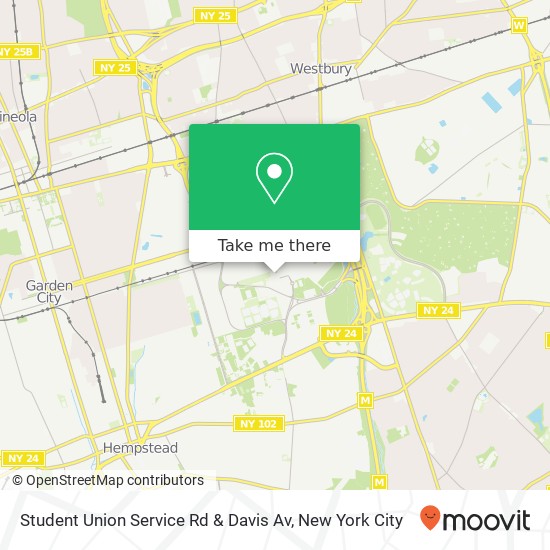 Mapa de Student Union Service Rd & Davis Av