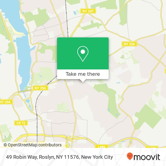Mapa de 49 Robin Way, Roslyn, NY 11576