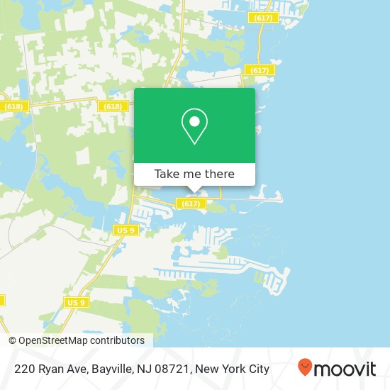 Mapa de 220 Ryan Ave, Bayville, NJ 08721