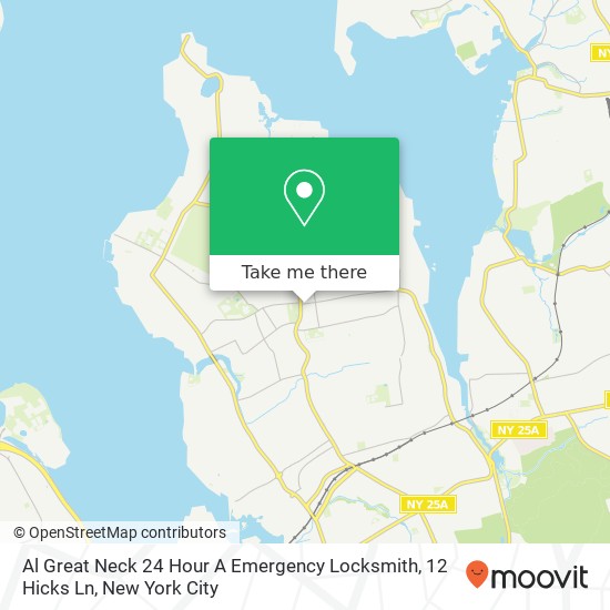 Al Great Neck 24 Hour A Emergency Locksmith, 12 Hicks Ln map