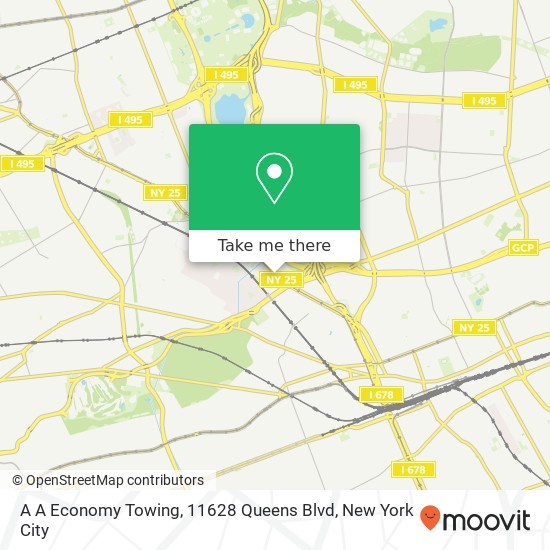 Mapa de A A Economy Towing, 11628 Queens Blvd