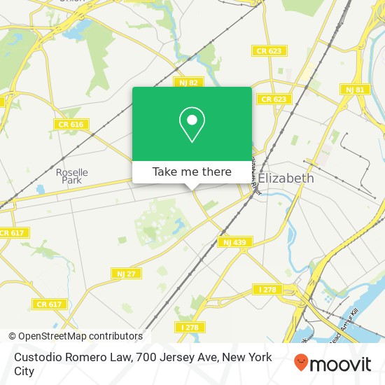 Mapa de Custodio Romero Law, 700 Jersey Ave