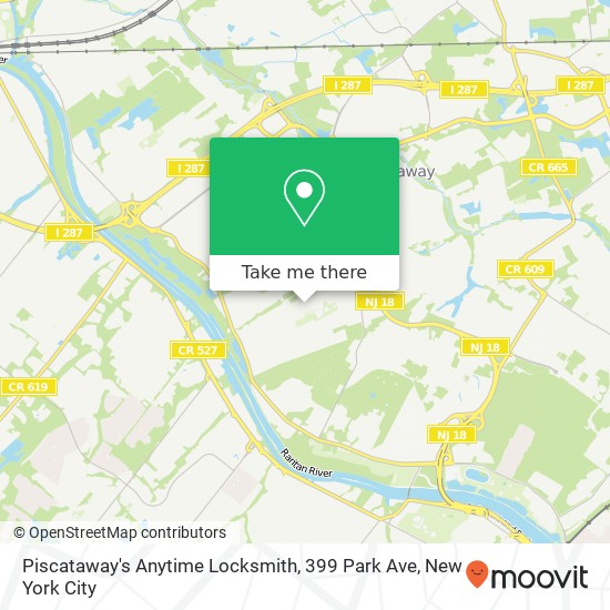 Mapa de Piscataway's Anytime Locksmith, 399 Park Ave