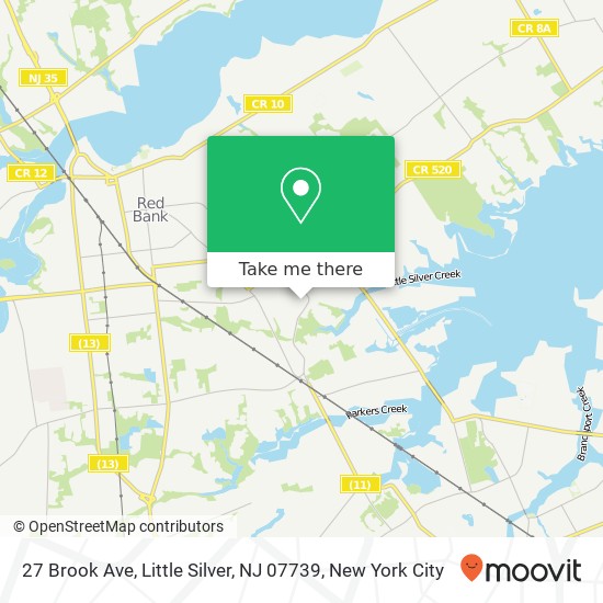 Mapa de 27 Brook Ave, Little Silver, NJ 07739