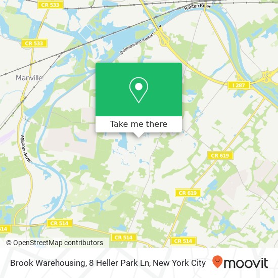 Mapa de Brook Warehousing, 8 Heller Park Ln