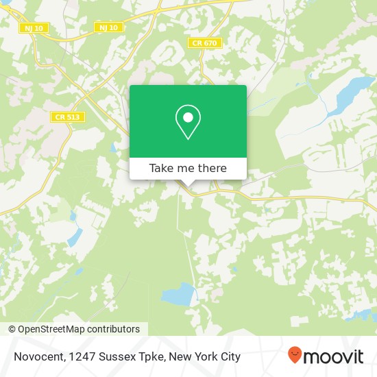 Novocent, 1247 Sussex Tpke map