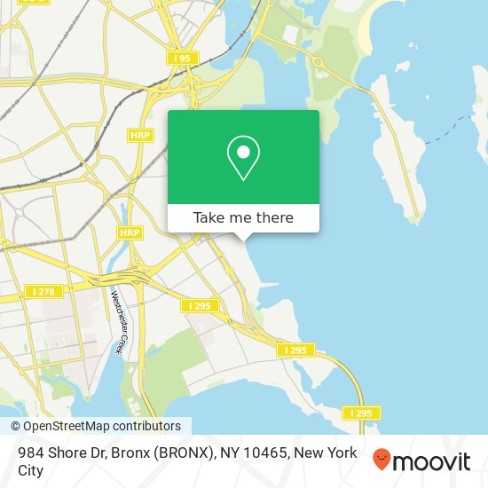 Mapa de 984 Shore Dr, Bronx (BRONX), NY 10465