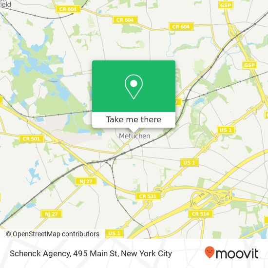 Mapa de Schenck Agency, 495 Main St