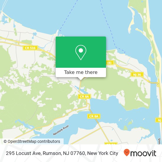 Mapa de 295 Locust Ave, Rumson, NJ 07760