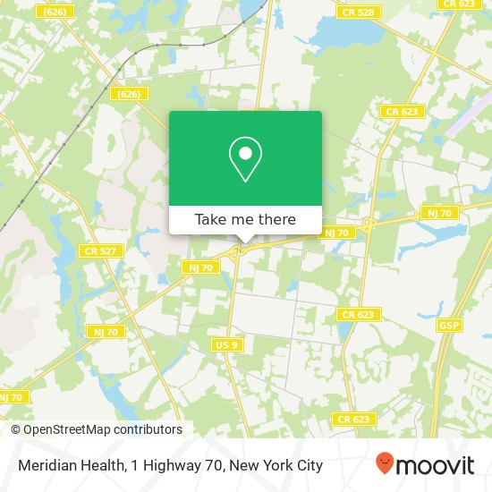 Meridian Health, 1 Highway 70 map