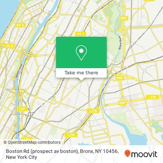 Boston Rd (prospect av boston), Bronx, NY 10456 map