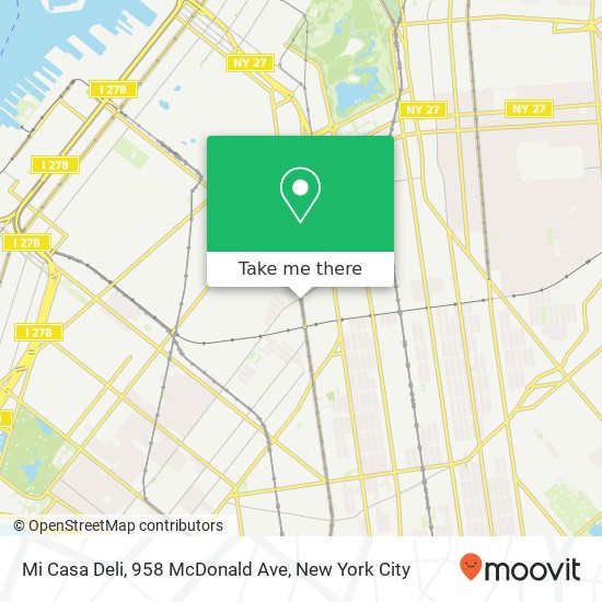 Mapa de Mi Casa Deli, 958 McDonald Ave